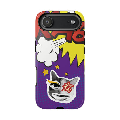 Bold Purple Pop Art Cat Phone Case - Purple Phone Case - iPhone 17 Air / Glossy