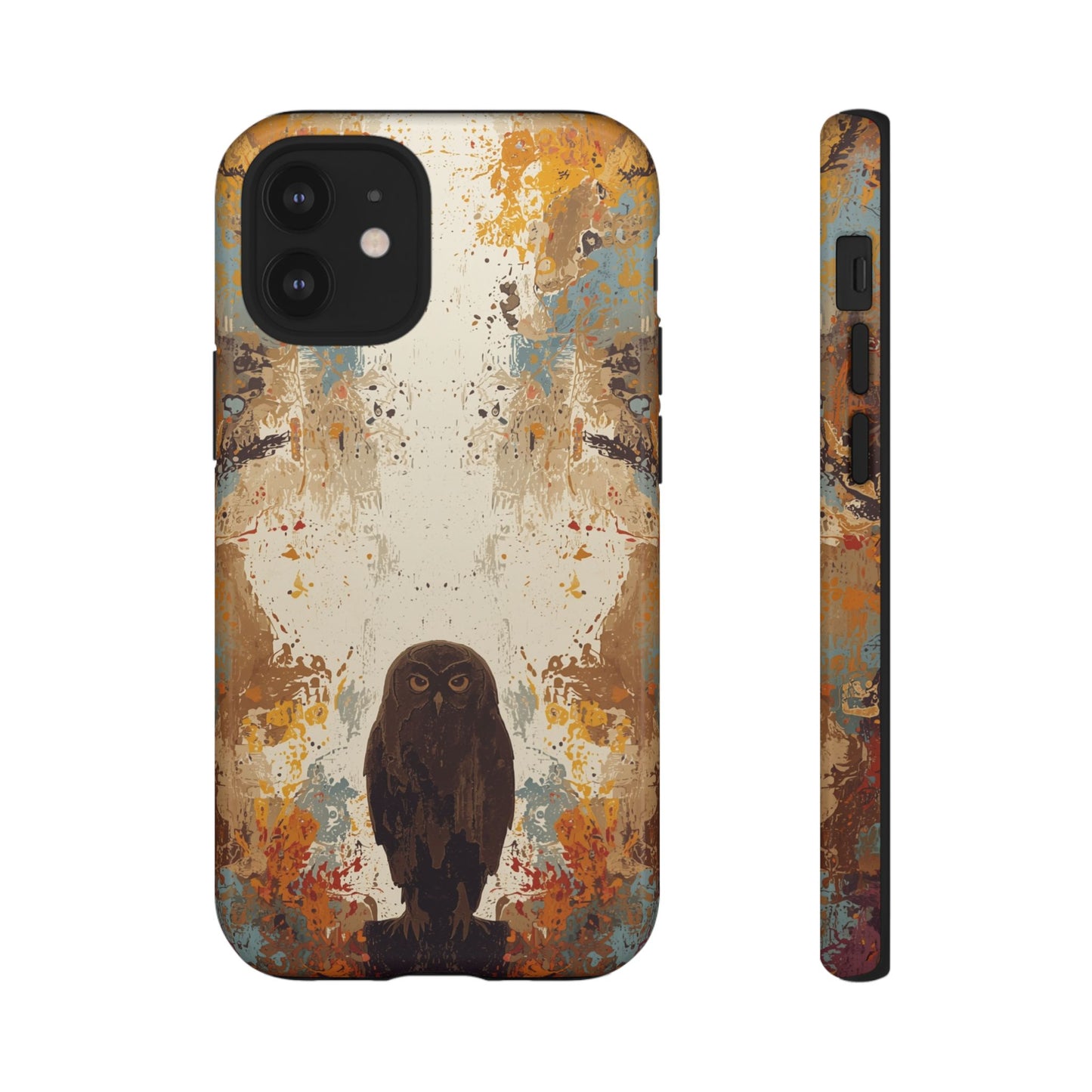 iPhone 12 Mini / Glossy Phone Case - Abstract Owl Design Phone Case