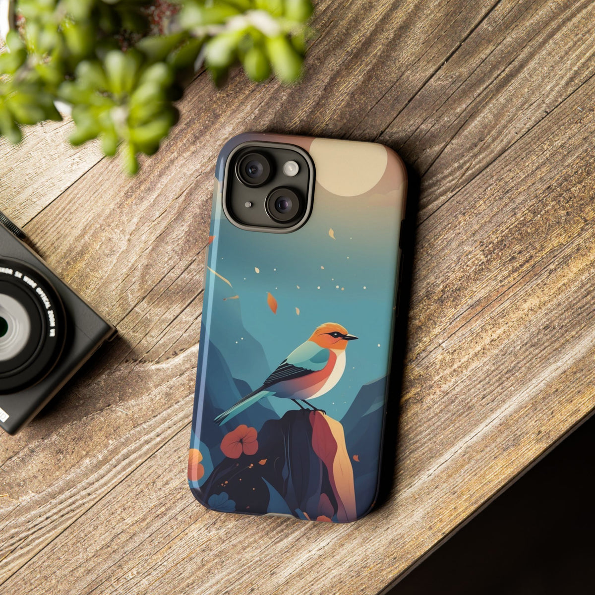 Stylised Bird Design Phone Case - Multicolor Phone Case