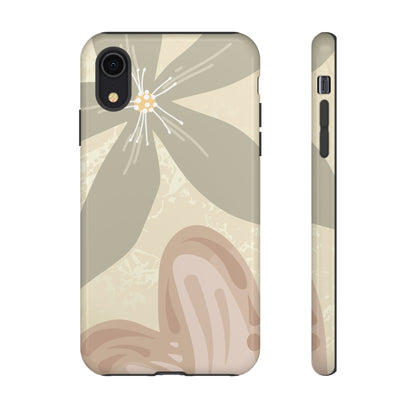 Hibiscus Heart Pattern Phone Case - Beige Phone Case - iPhone XR / Glossy