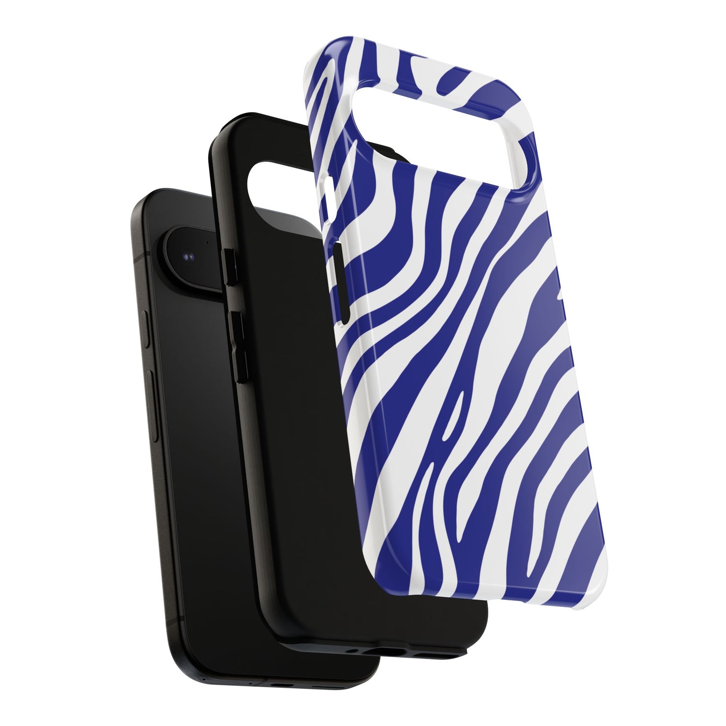 Modern Electric Blue Zebra Print Phone Case