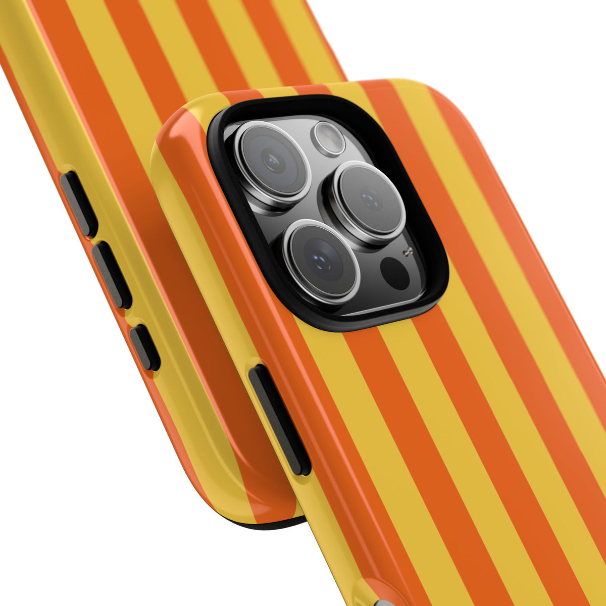 Trendy Orange & Yellow Stripe Pattern Phone Case - Yellow Phone Case