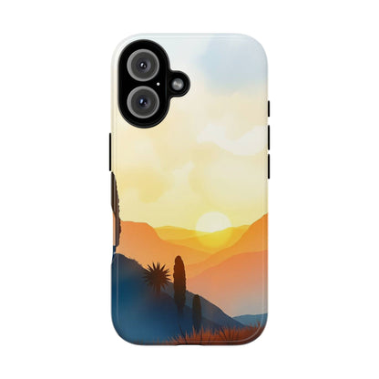 iPhone 16 / Glossy Phone Case - Watercolour Sunset Design Phone Case