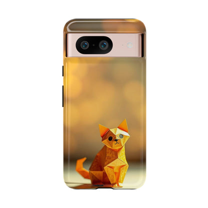 Google Pixel 8 / Glossy Phone Case - Origami Cat Design Phone Case