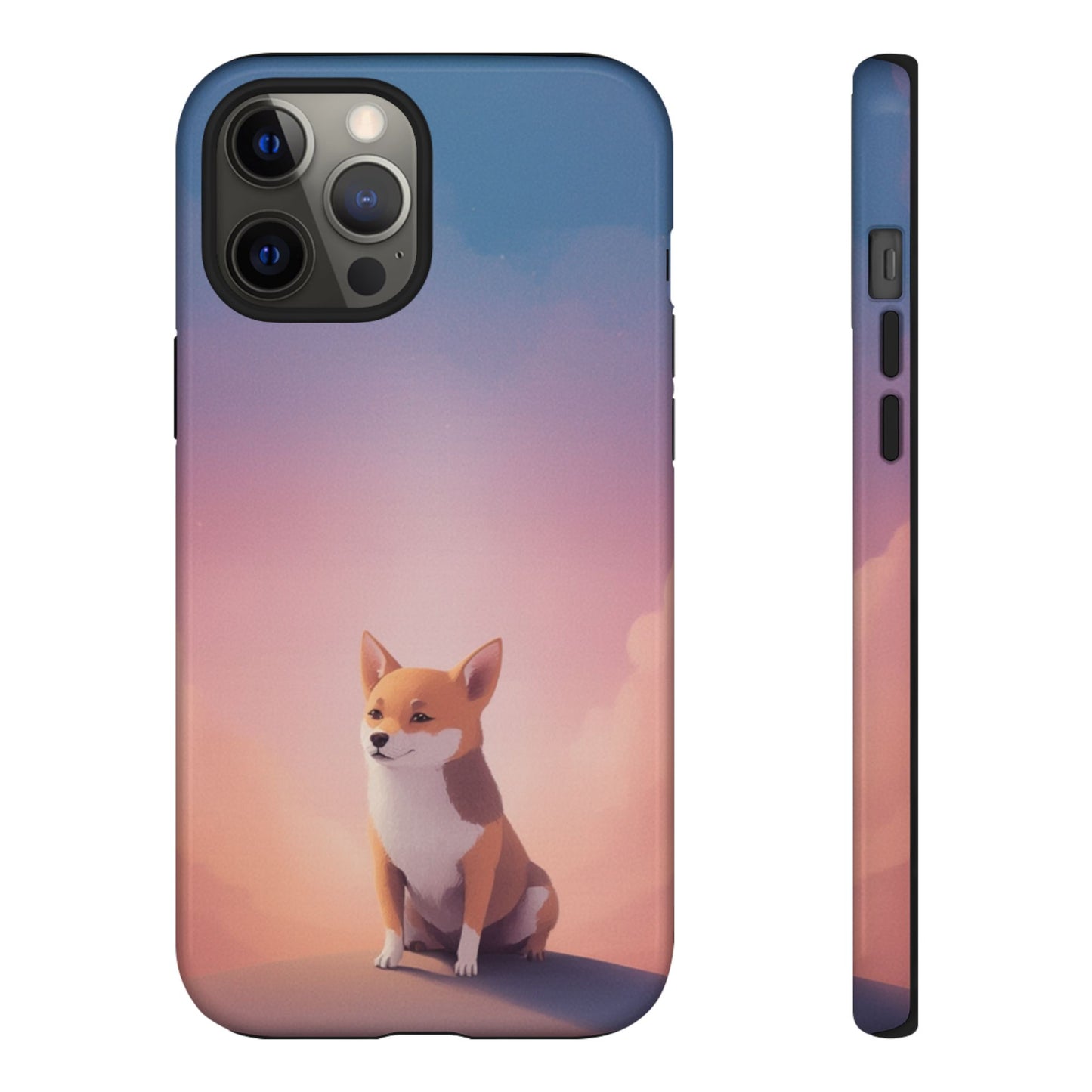 iPhone 12 Pro Max / Glossy Phone Case - Cute Dog & Cloud Design ’Good Doggo’ Phone Case