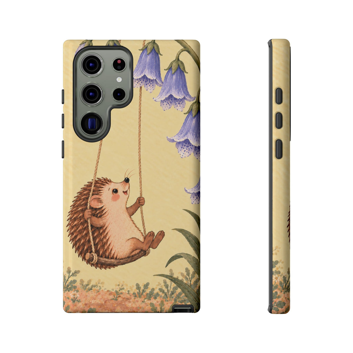 Whimsical Buttercream Hedgehog and Bluebell Phone Case - Yellow Phone Case - Samsung Galaxy S23 Ultra / Glossy