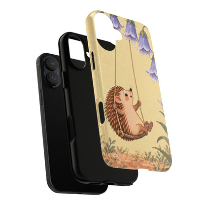 Whimsical Buttercream Hedgehog and Bluebell Phone Case - Yellow Phone Case