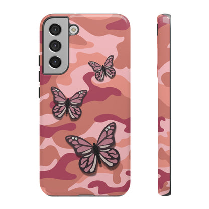 Samsung Galaxy S22 Plus / Glossy Phone Case - Pink Butterfly Camo Phone Case