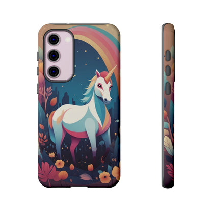 Samsung Galaxy S23 Plus / Glossy Phone Case - Stylised Unicorn & Rainbow Design Phone Case