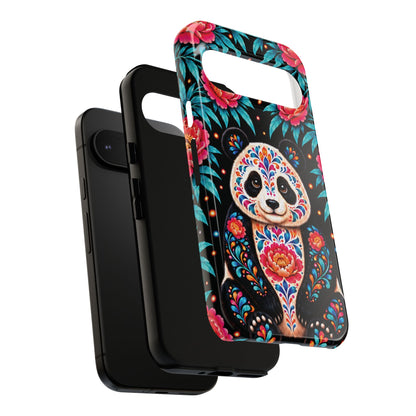 Cute Pink and Turquoise Calavera Panda Phone Case - Multicolor Phone Case