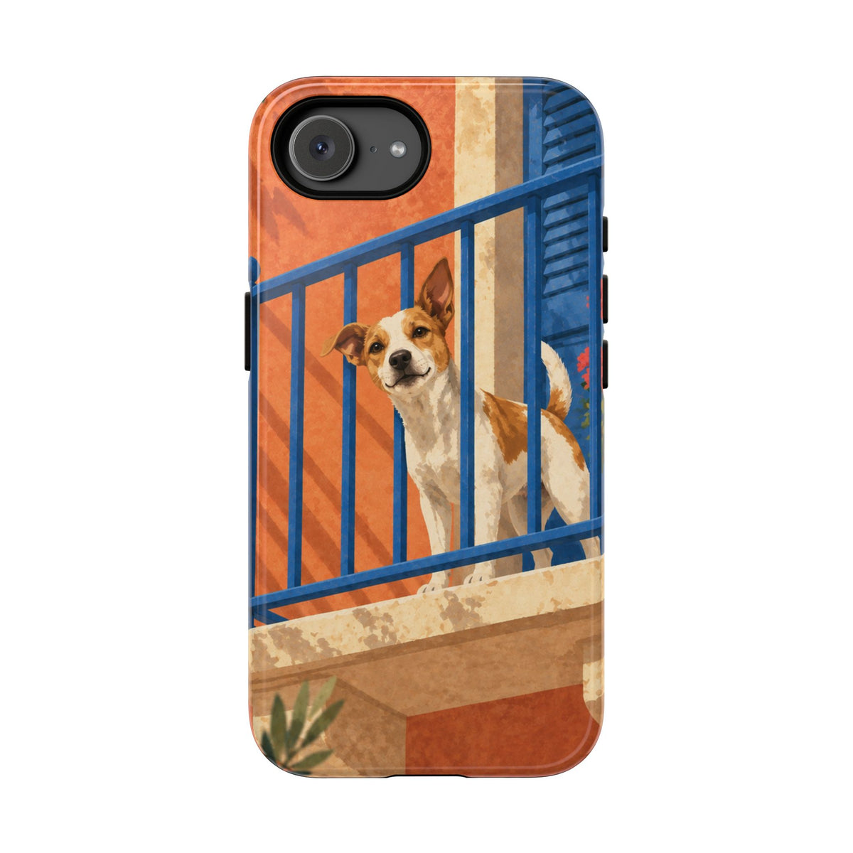 Jack Russell Terrier Balcony Busybody Phone Case - Multicolor Phone Case - iPhone 17e / Glossy