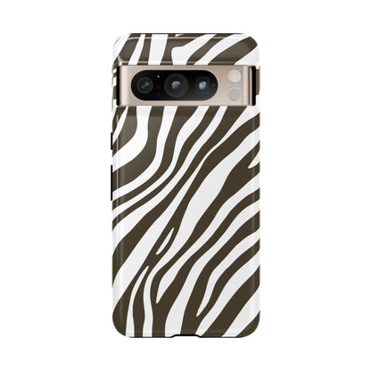 Modern Mocha Zebra Print Phone Case