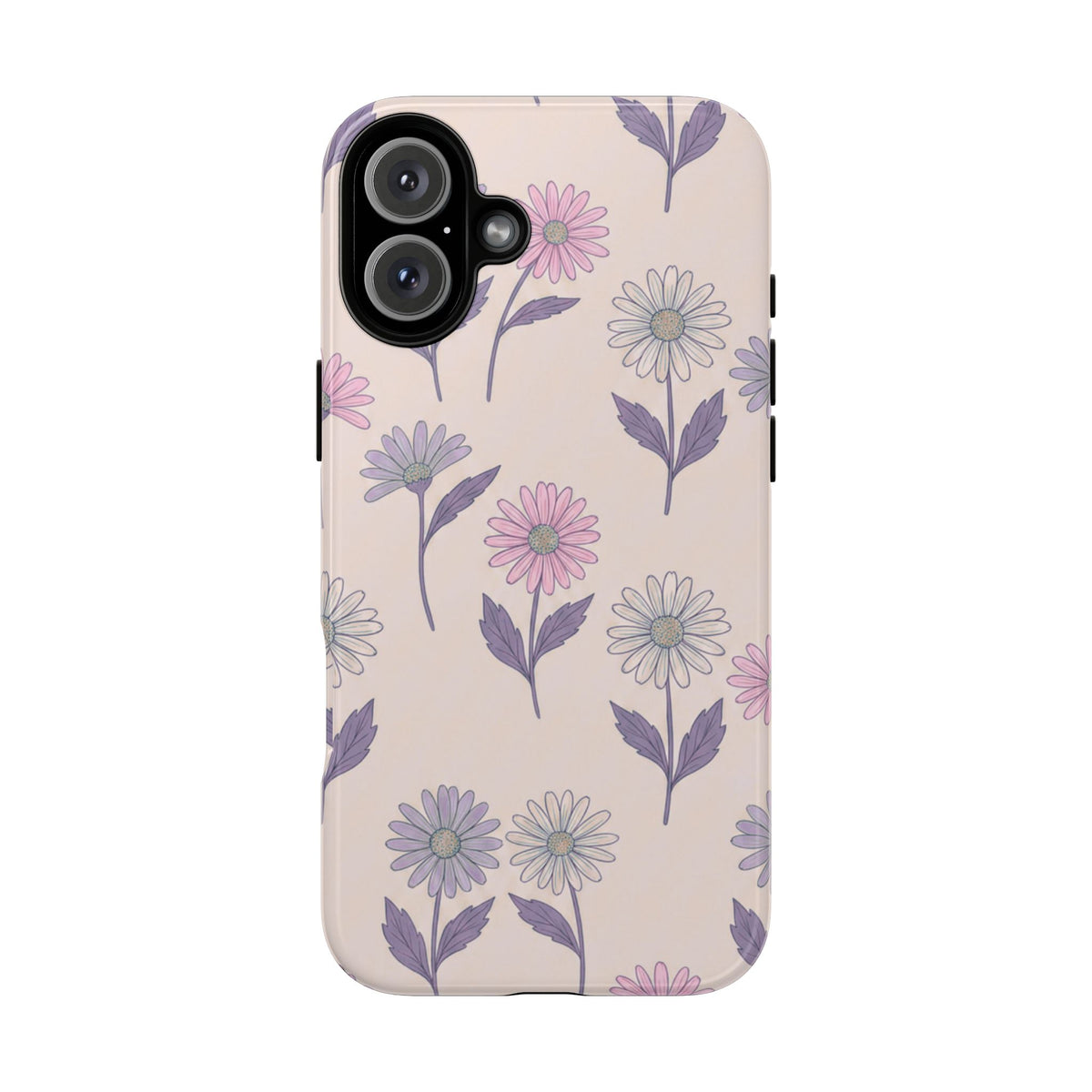 Pretty Pink & Purple Daisy Pattern Phone Case