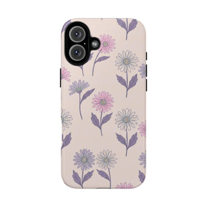 Pretty Pink & Purple Daisy Pattern Phone Case