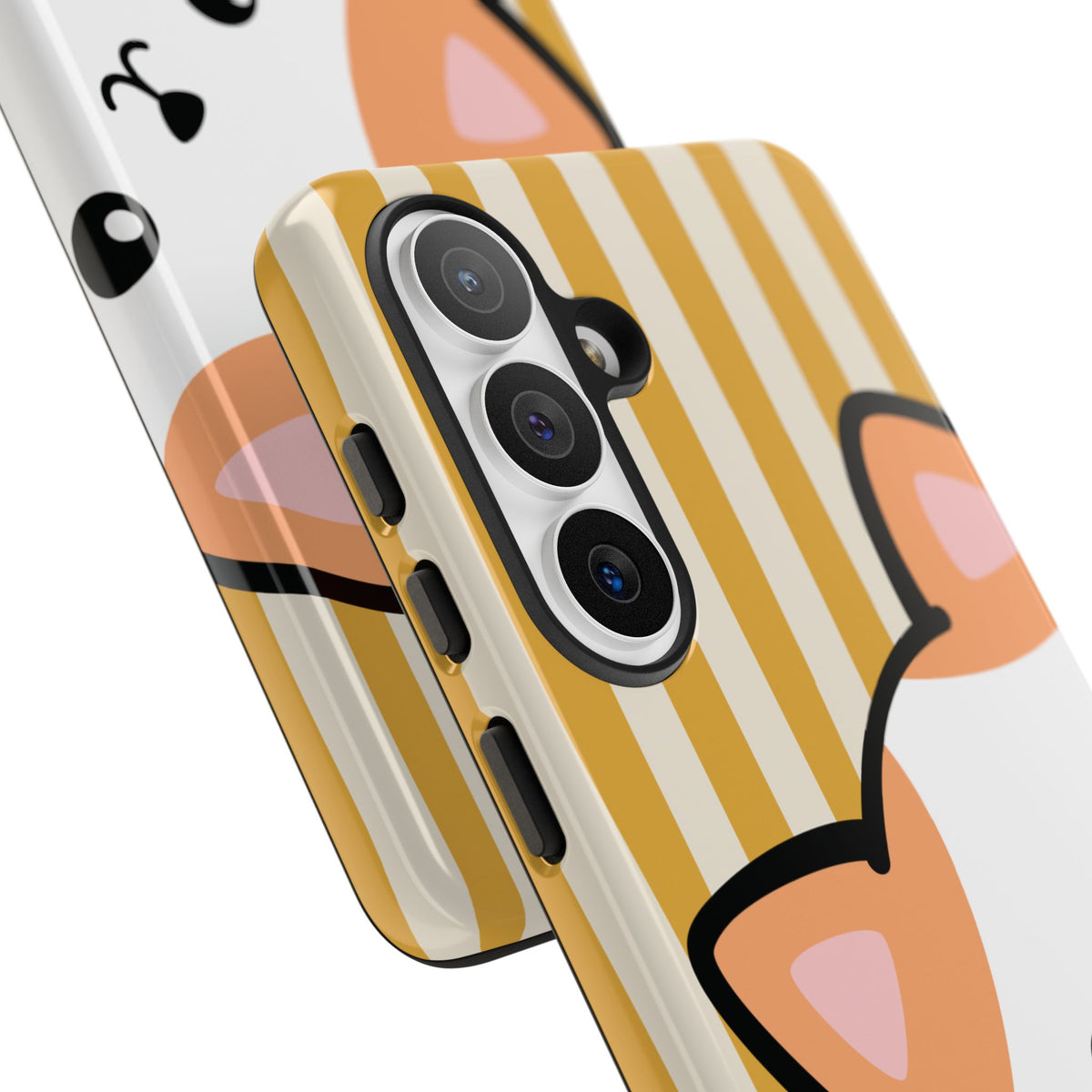 Playful Peakaboo Cat with Yellow Stripe Pattern Phone Case - Yellow Phone Case