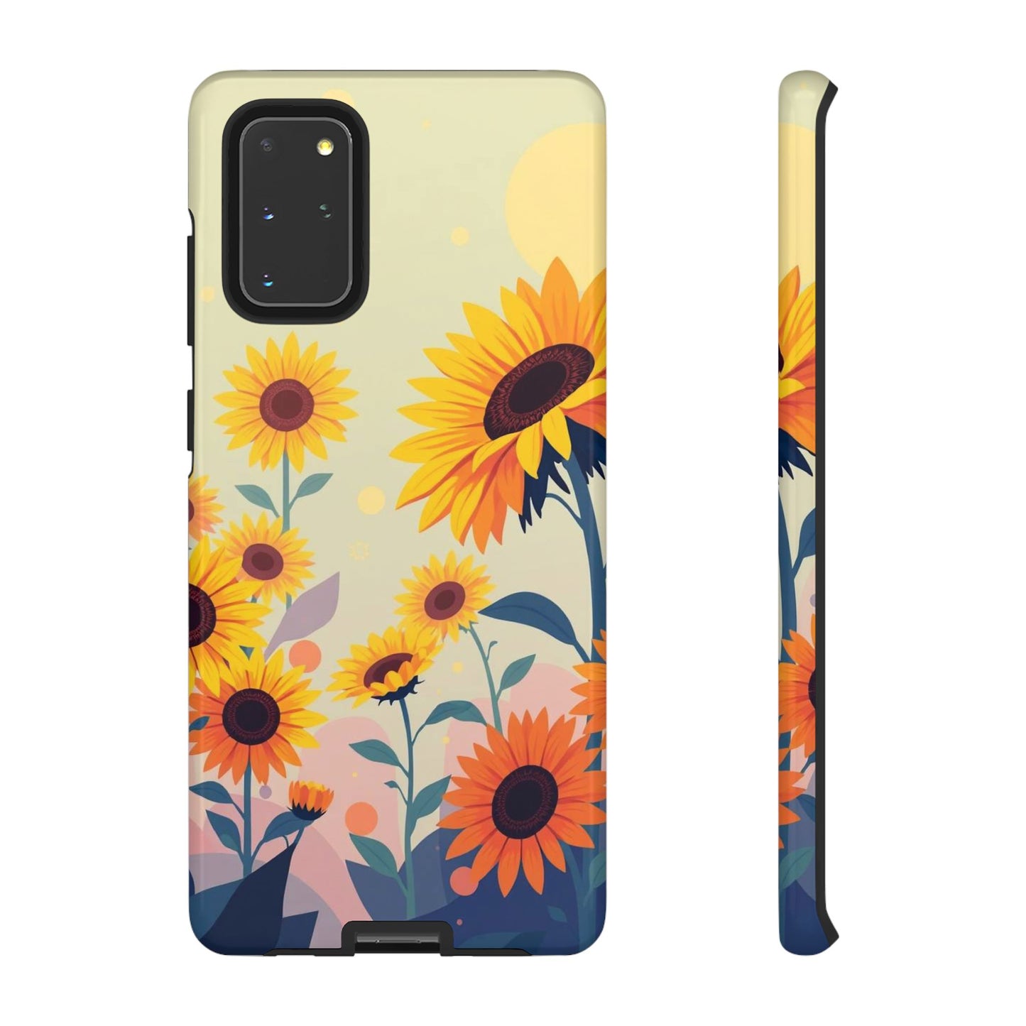 Samsung Galaxy S20+ / Glossy Phone Case - Modern Flat Sunflower Design Phone Case