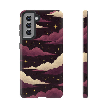 Illustrated Plum Clouds & Stars Phone Case