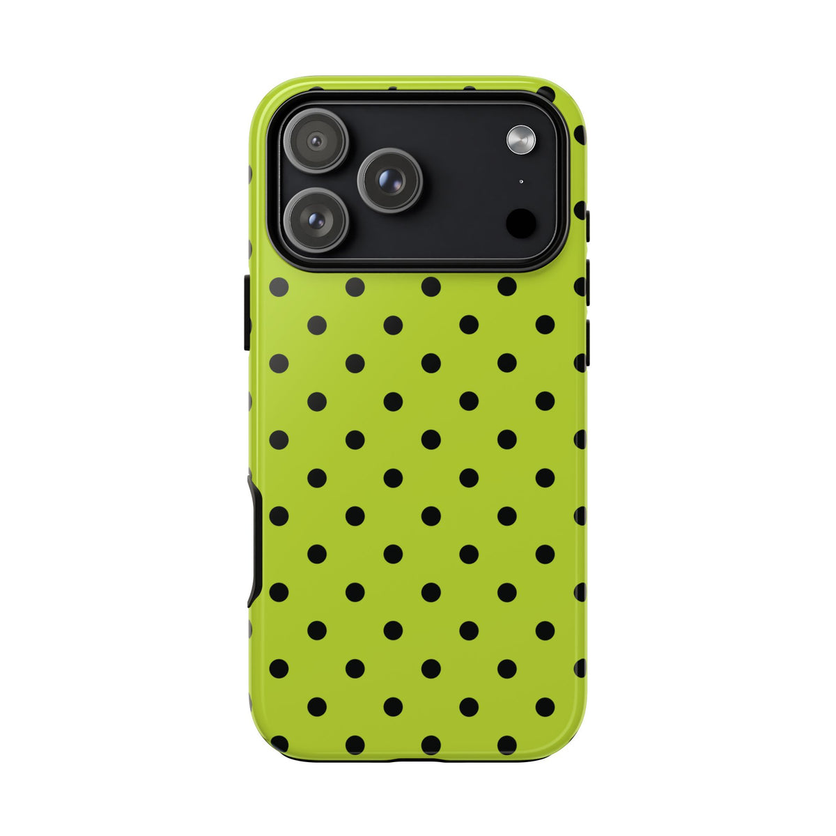 Trendy Neon Lime Green & Black Dot Pattern Phone Case - Green Phone Case - iPhone 18 Pro Max / Glossy