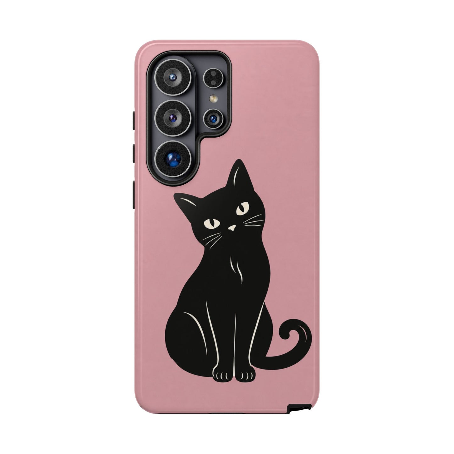 Minimalist Blush Pink & Black Cat Phone Case