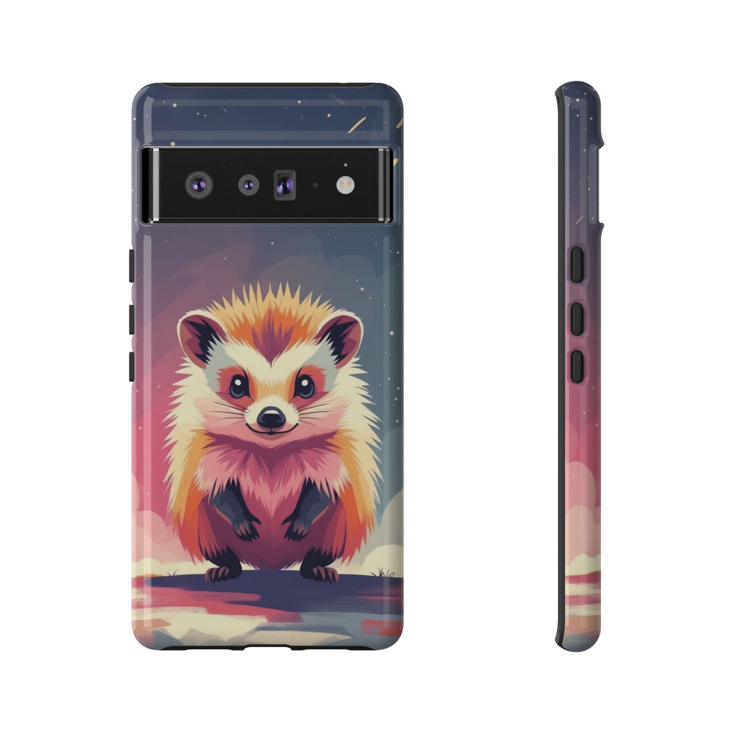 Google Pixel 6 Pro / Glossy Phone Case - Stylised Hedgehog Design Phone Case