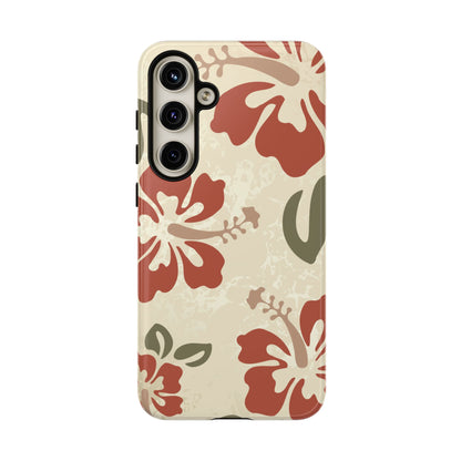 Samsung Galaxy S24 Plus / Glossy Phone Case - ’Boho Chic Hibiscus Pattern #1’ Phone Case