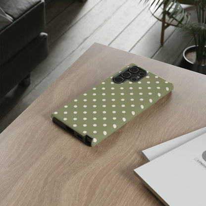 Green & White Dot Pattern Phone Case