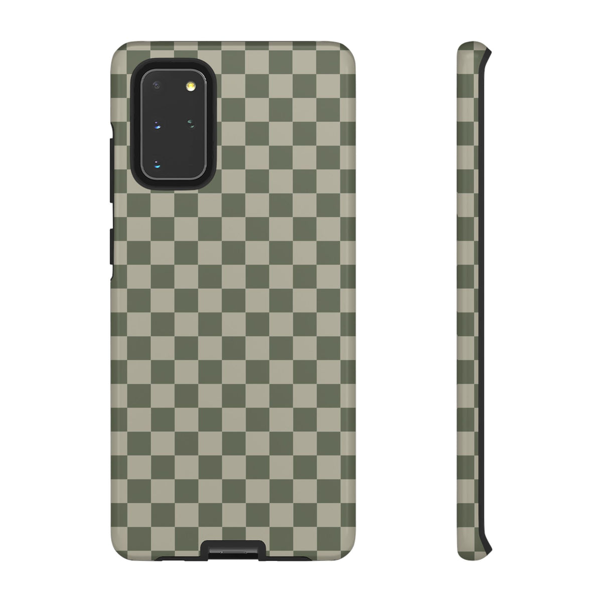 Bold Olive Green Checked Pattern Phone Case - Green Phone Case - Samsung Galaxy S20+ / Glossy