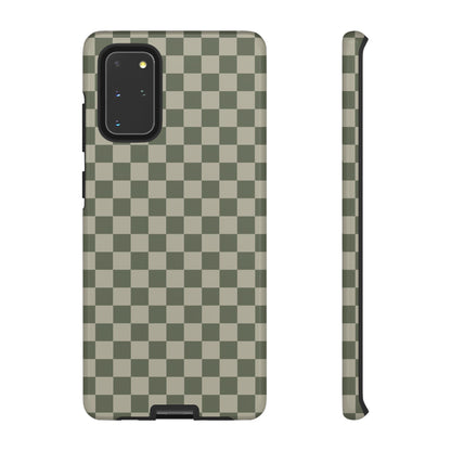 Bold Olive Green Checked Pattern Phone Case - Green Phone Case - Samsung Galaxy S20+ / Glossy