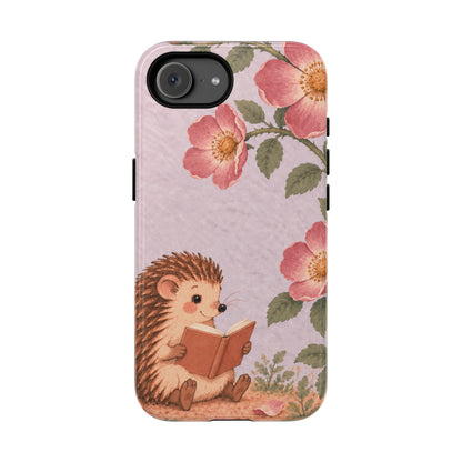 Whimsical Lilac Hedgehog and Wild Rose Phone Case - Purple Phone Case - iPhone 17e / Glossy