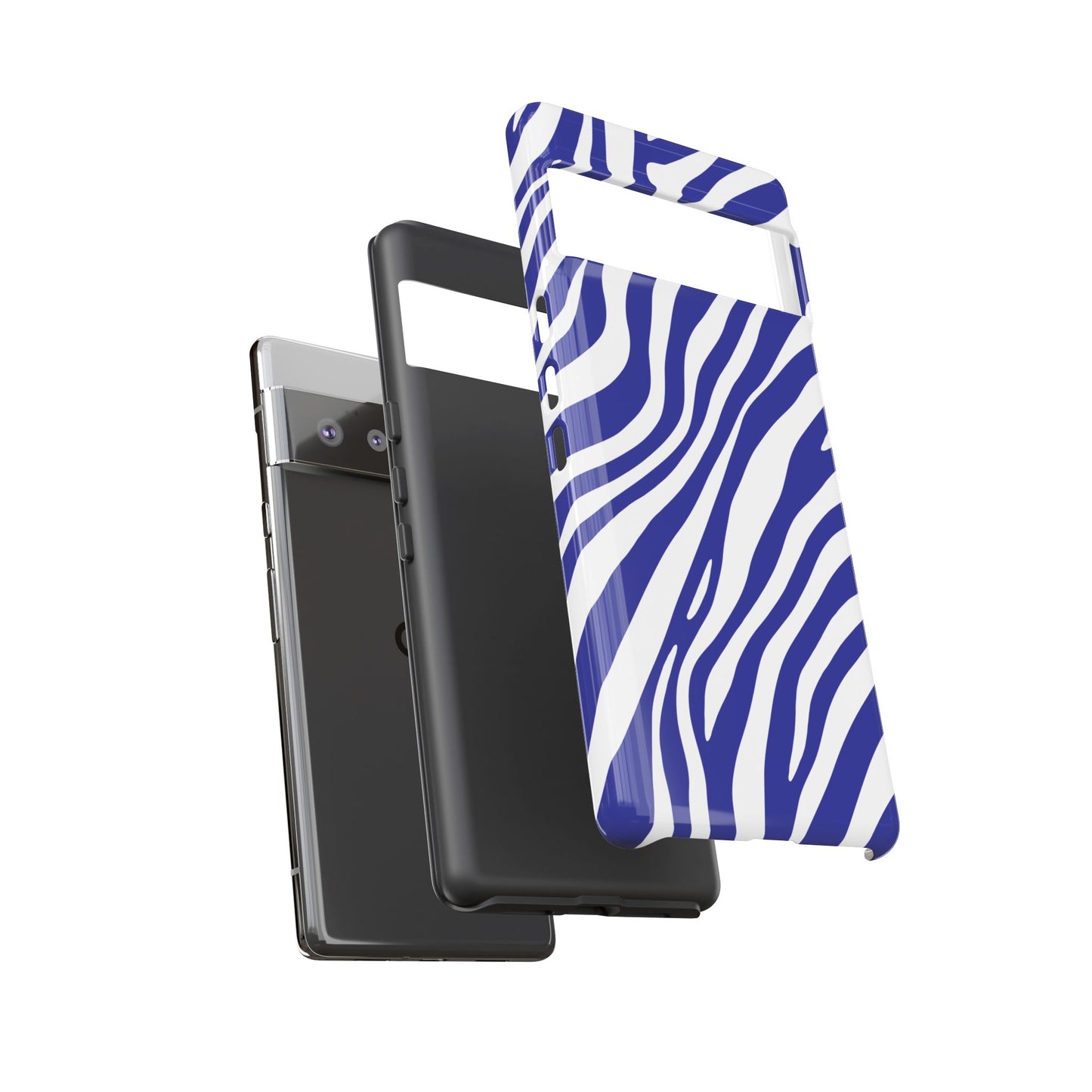 Modern Electric Blue Zebra Print Phone Case