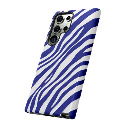 Modern Electric Blue Zebra Print Phone Case