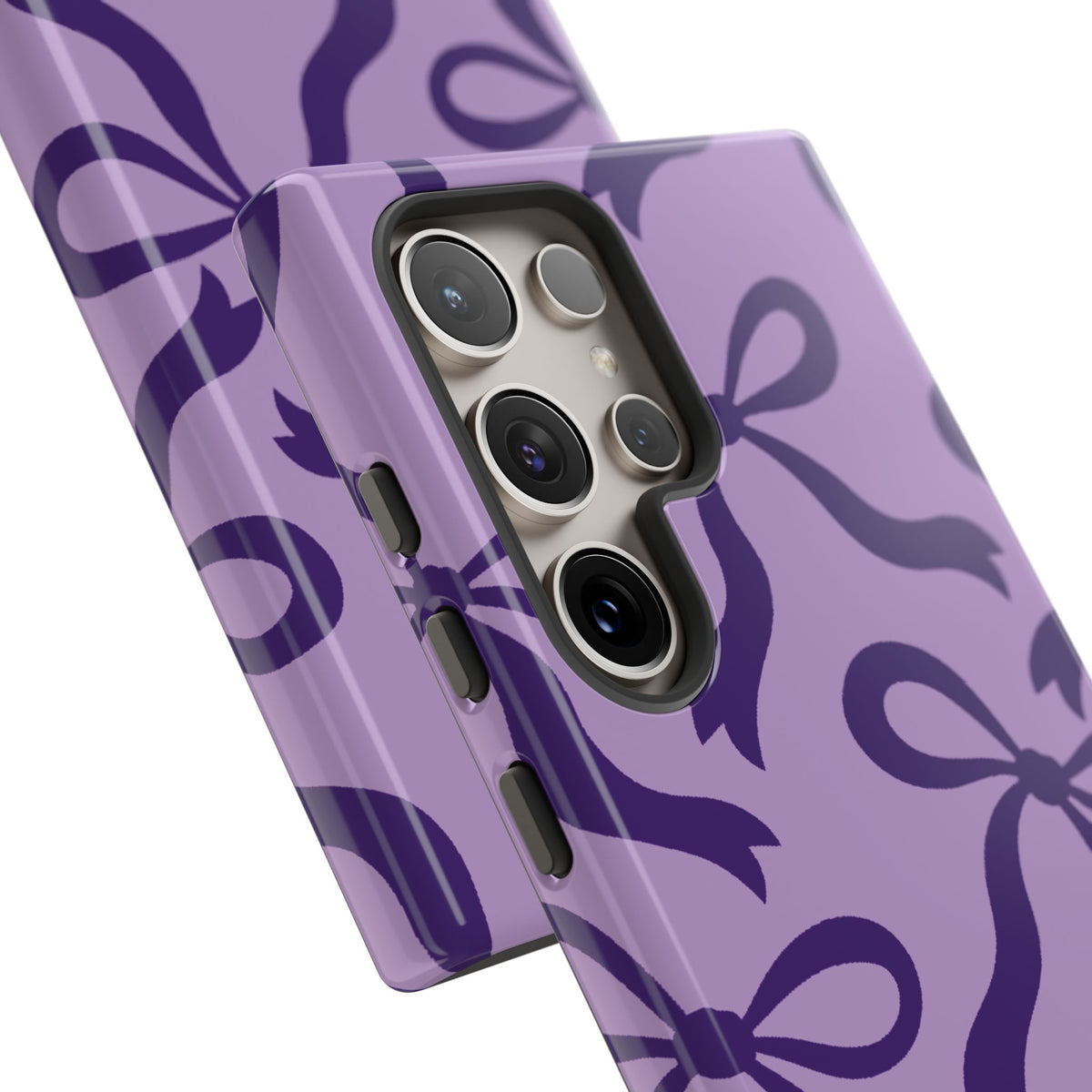 Bold Lilac and Deep Purple Bow Pattern Phone Case - Purple Phone Case