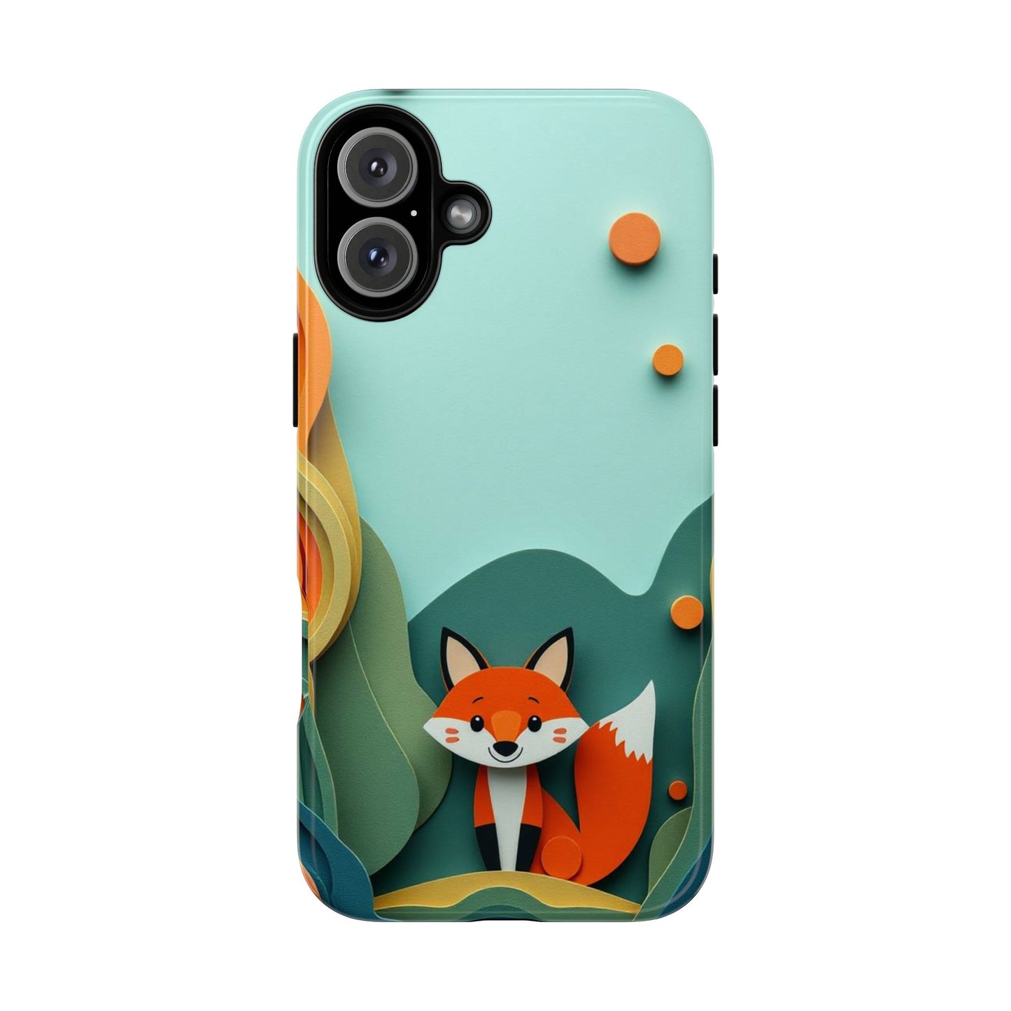 iPhone 16 Plus / Glossy Phone Case - Papier-mâché Fox Design Phone Case