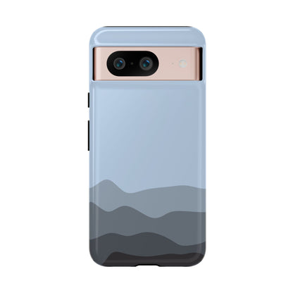 Blue Abstract Waves Protective Phone Case - Blue Phone Case - Google Pixel 8 / Glossy
