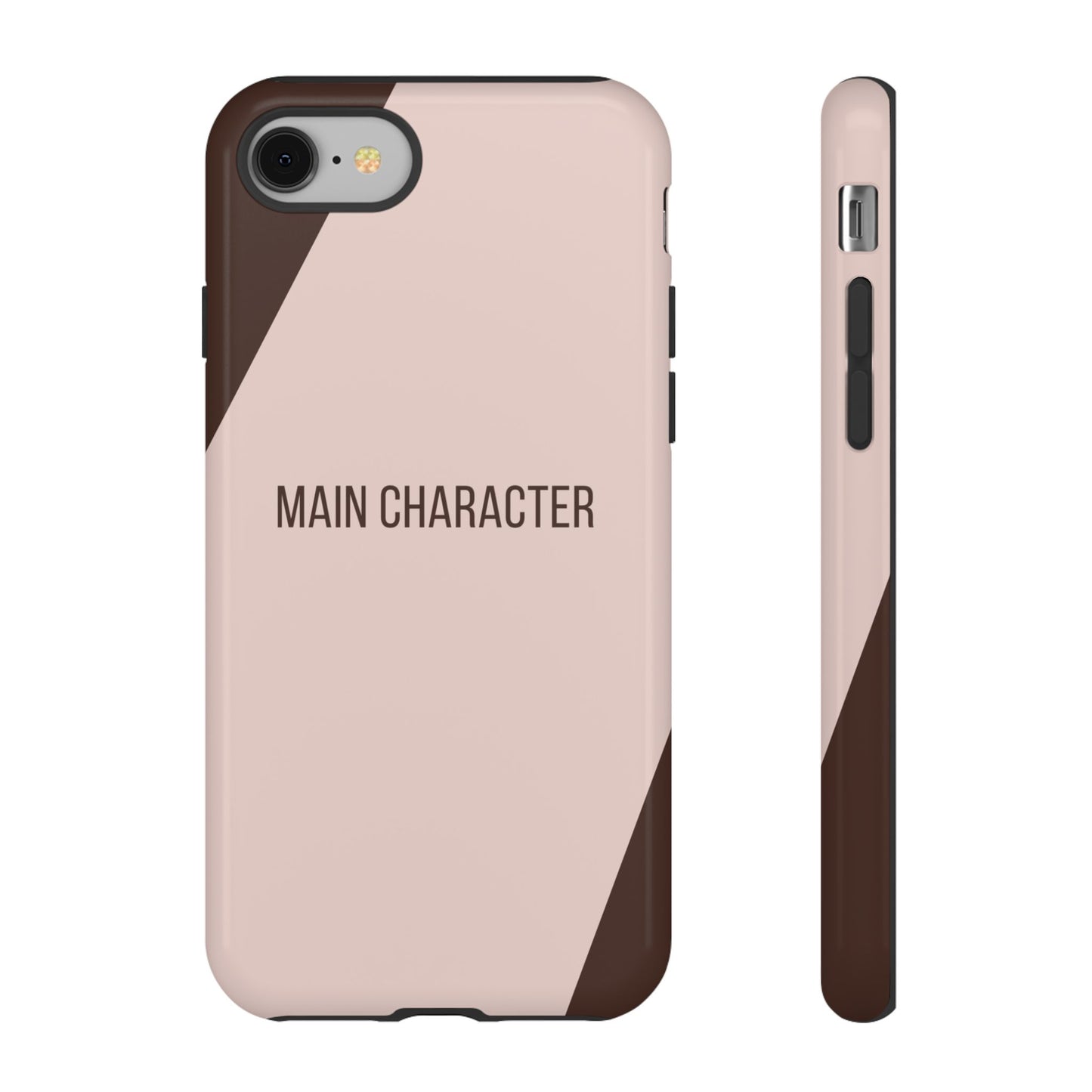 iPhone 8 / Glossy Phone Case - Sassy Statement Case ’Main Character’ in Pink & Brown