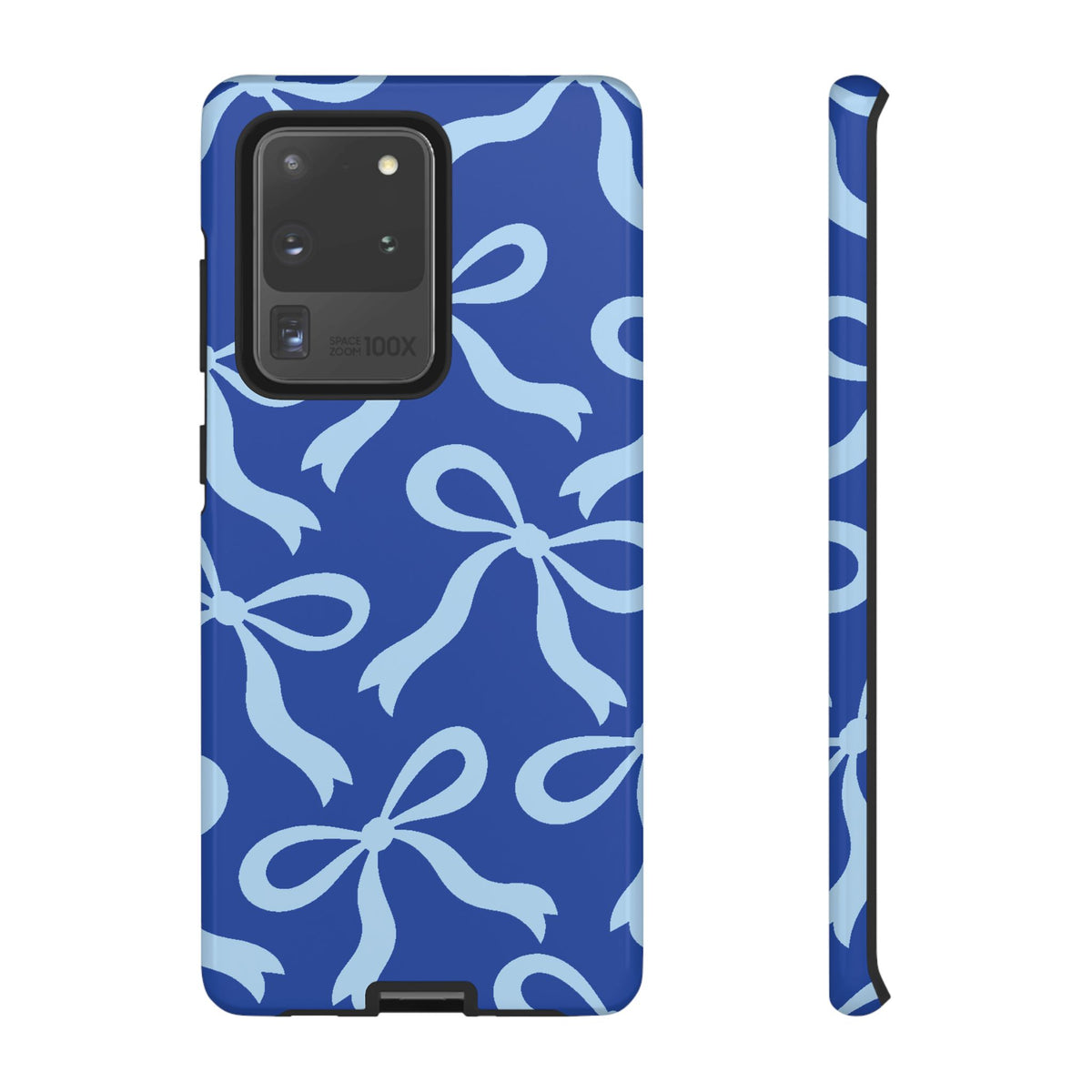 Bold Cobalt Blue and Powder Blue Bow Pattern Phone Case - Blue Phone Case - Samsung Galaxy S20 Ultra / Glossy