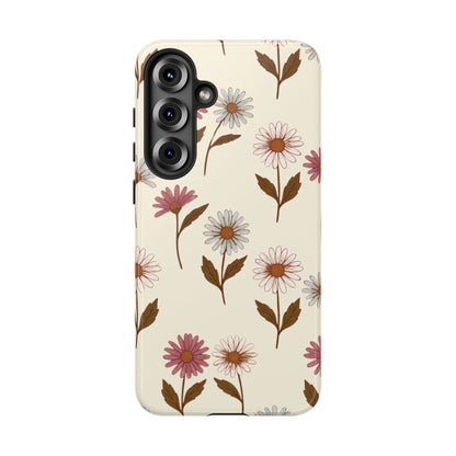 Pretty Cream & Rose Daisy Pattern Phone Case