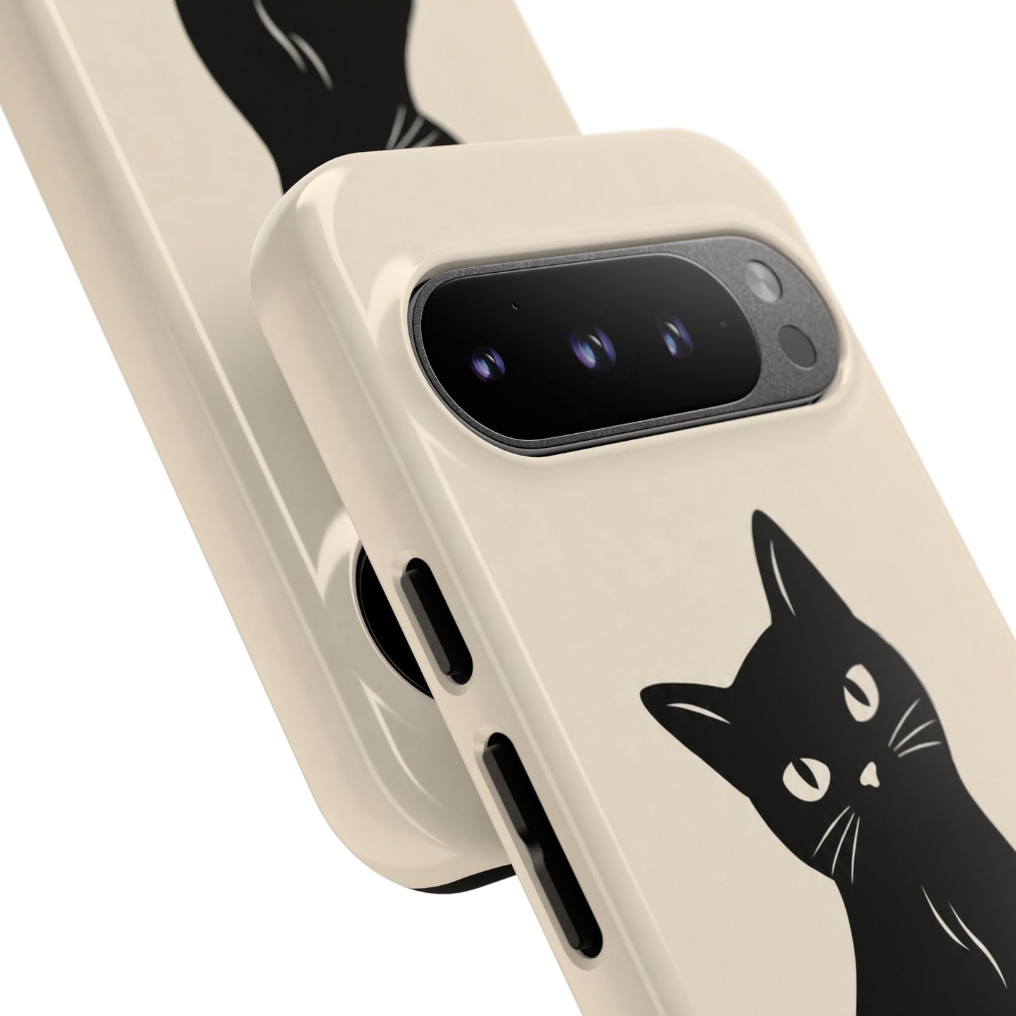 Minimalist Cream & Black Cat Phone Case