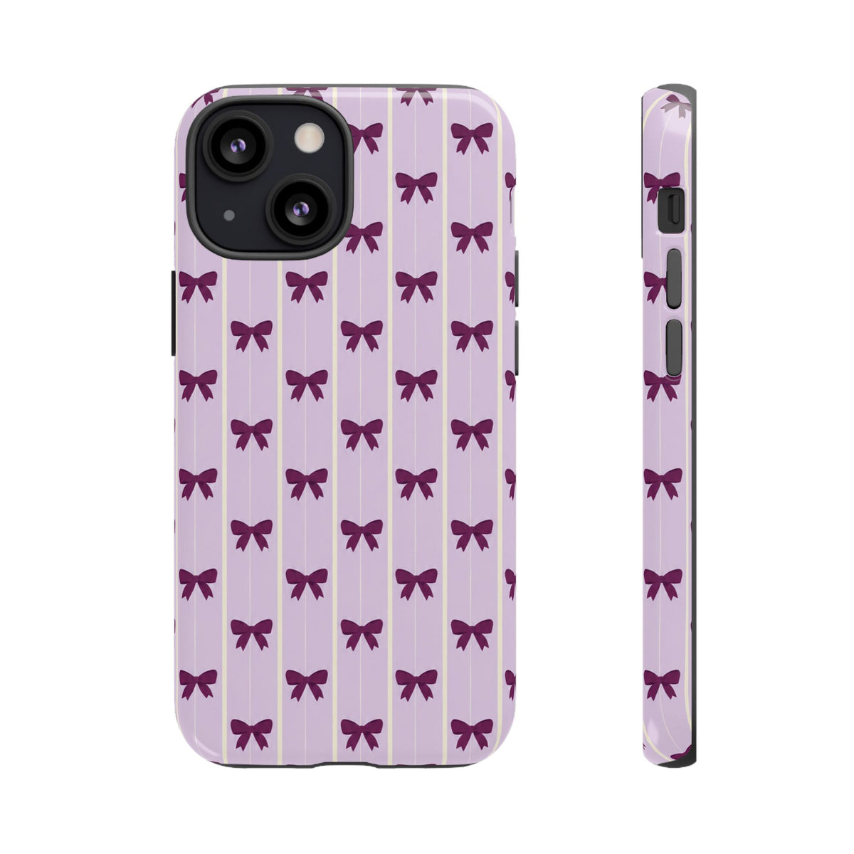 Retro Plum Purple Bow Pattern Phone Case