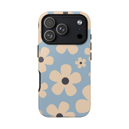 Cute Light Blue & Cream Daisy Pattern Phone Case - Blue Phone Case - iPhone 17 Pro / Glossy