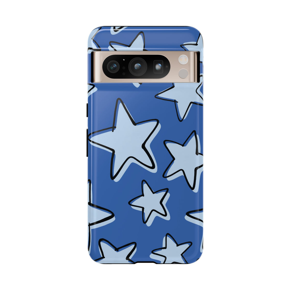 Cobalt Blue Doodle Star Phone Case
