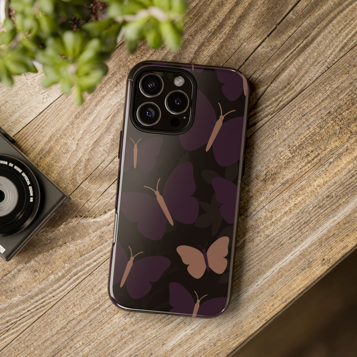 Minimalist Purple Butterfly Pattern Phone Case - Purple Phone Case