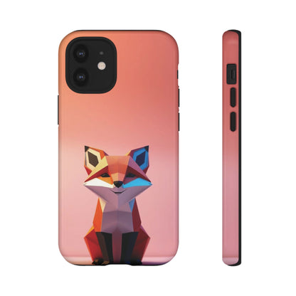 iPhone 12 Mini / Glossy Phone Case - Origami Fox Design Phone Case