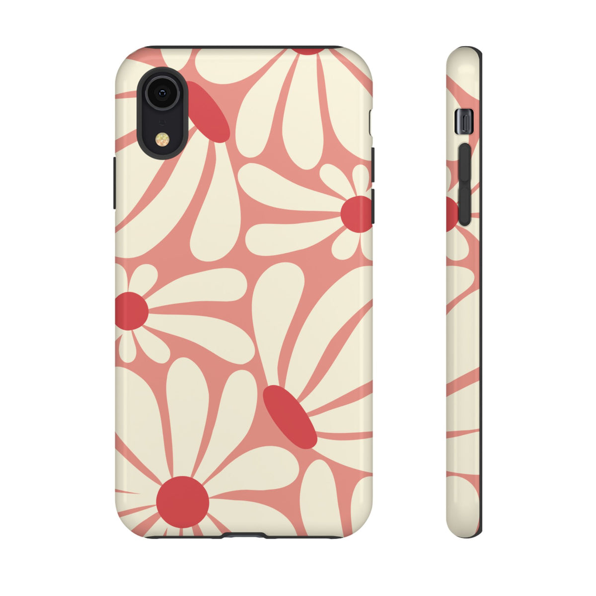 Cute Retro Pink Daisy Pattern Phone Case - Pink Phone Case - iPhone XR / Glossy