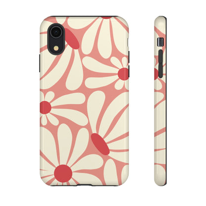 Cute Retro Pink Daisy Pattern Phone Case - Pink Phone Case - iPhone XR / Glossy