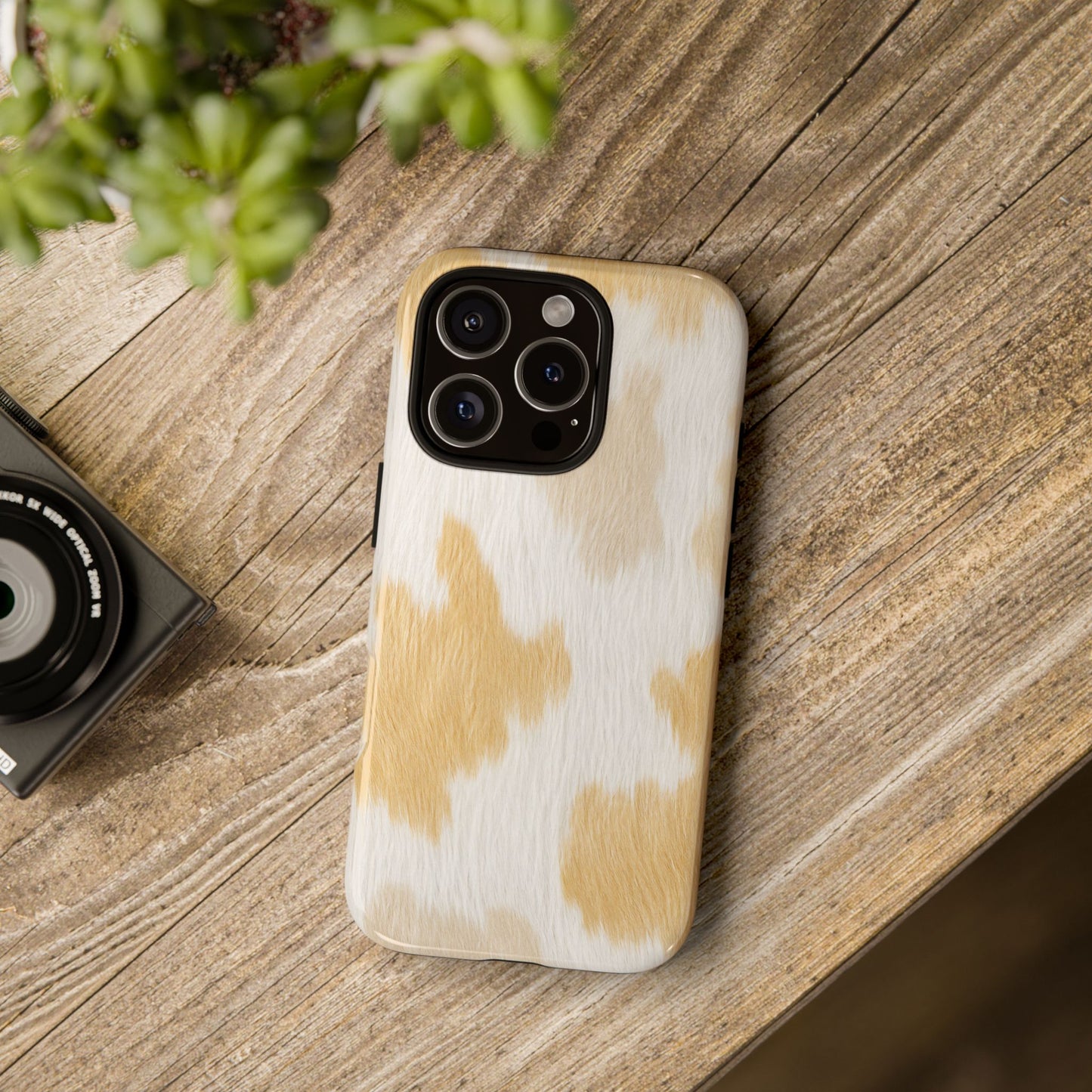Golden Honey Cow Print Phone Case