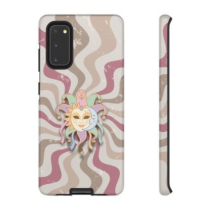 Sun & Moon Jester Mask – Pink Retro Wave Phone Case - Pink Phone Case - Samsung Galaxy S20 / Glossy