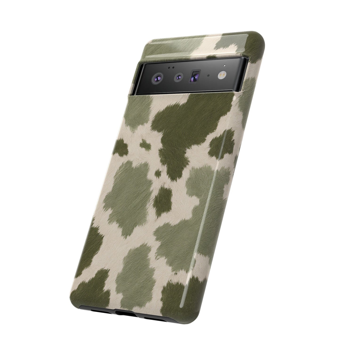 Stylish Olive Green Cow Print Phone Case