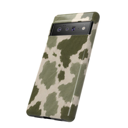 Stylish Olive Green Cow Print Phone Case