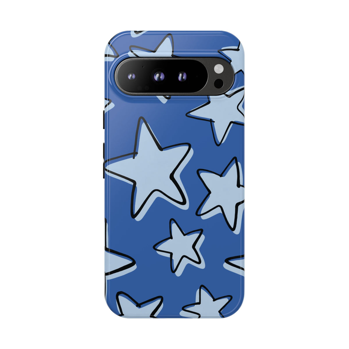 Cobalt Blue Doodle Star Phone Case